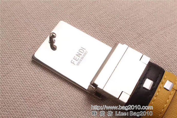 FENDI芬迪 原單正品 小怪獸皮帶 小怪獸琺瑯滴膠旋轉扣 男士皮帶  xfp1210